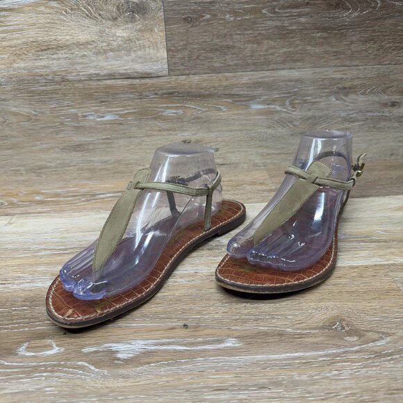 Sam Edelman Gigi Thong Tan Leather Sandals Women's Size 9 - Picture 1 of 6